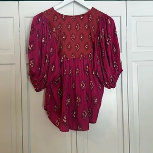 By Anthropologie pink boho dolman sleeve blouse M thumbnail 7