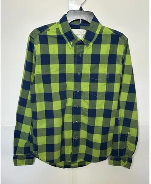 Aeropostale M Green Navy Plaid Shirt Women’s Button Down Long Sleeve Casual thumbnail 1
