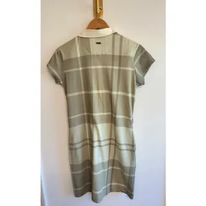 Barbour Tartan Plaid Belted Shirt Dress Green Beige Size 10 Cotton thumbnail 2