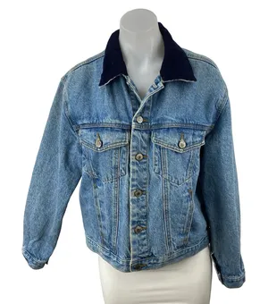 Brandy Melville J Galt Women's Blue Long Sleeve Button Up Denim Jean Jacket Sz S thumbnail 1
