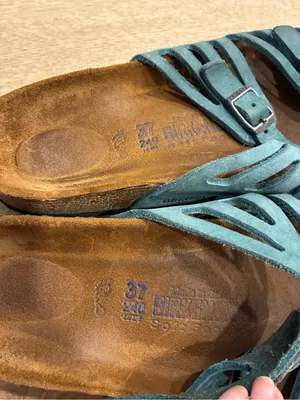 Birkenstock Women’s Granada Leather Teal Slip On Sandal Size 37/6 US thumbnail 4