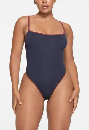 SKIMS Fits everybody NWT STRAIGHT NECK BODYSUIT SIZE XL MULTI NAVY (B13) thumbnail 1