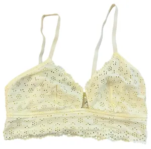 Colsie Lace Eyelet Bralette Yellow Size XL thumbnail 1
