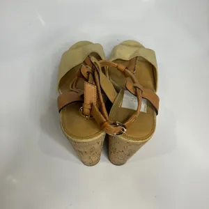 Coach linden wedge platform Sandals women's size 10 luxury‎ dressy tan cream thumbnail 6