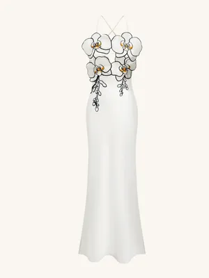 JW PEI Orchid Embroidered Dress - White/Black thumbnail 2