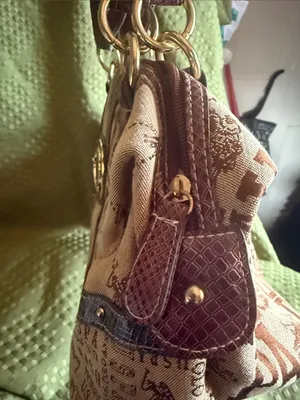 U.S. Polo Assn Women's Beige Logo Canvas Satchel with Pink Trim NWT thumbnail 6