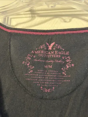 American Eagle Ribbed Tank Tops - Gray & Black thumbnail 3