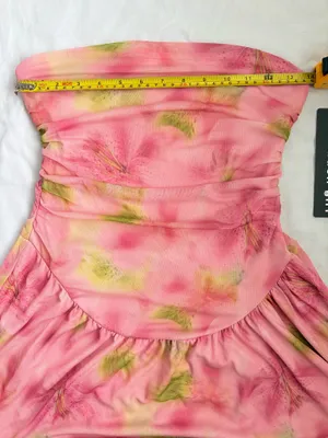 Madden Girl Pink Floral Strapless Mini Dress M NWT thumbnail 4
