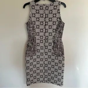 NWT Women's Julian Taylor Brown‎ White Geometric Pattern Shift Dress Size 6 thumbnail 11