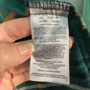 Columbia Women’s Green Plaid Flannel Top Size Large EUC thumbnail 5