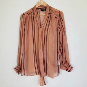 Hemant and Nandita Anthropologie striped button front blouse. Size XS. thumbnail 4