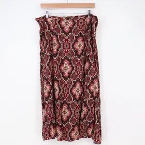 Rena Rowan Skirt Womens 18 Scarlet Damask Paisley Midi Red New thumbnail 5