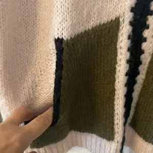 Zara Pink and Olive Knit Sweater size XL length 26” bust 48” zipper front thumbnail 5