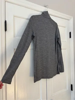 Icebreaker Women's 200 Oasis Long Sleeve Gray Half-Zip Merino Wool Sweater Large thumbnail 8