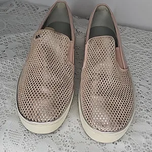 MICHAEL Michael Kors blush pink leather mesh slip on boat shoes flats sz 9 thumbnail 4