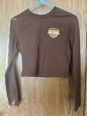 True Religion Glitter Puff Print Heritage Long Sleeve Baby Tee thumbnail 3
