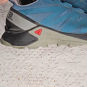 Salomon Supercross Contagrip ortholite blue gray athletic running shoes sz 7 thumbnail 3