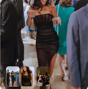 Nookie Black Mesh Ruched Maxi Dress XS Bustier Slimming Bodycon Designer $380 thumbnail 2