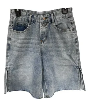 Women's Light Wash Denim Jean Shorts Blue Size L thumbnail 1