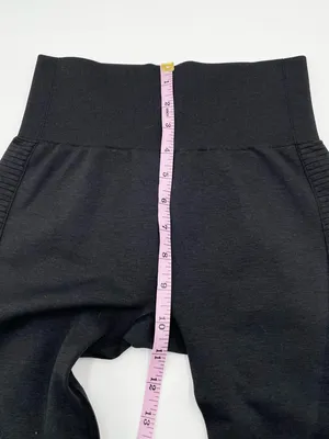 Acta Women's Black Seamless Moto Leggings Size Small Athleisure Workout Ribbed thumbnail 8