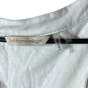 Soft Surroundings White‎ Tunic Top 3/4 Sleeve Pockets Casual thumbnail 4
