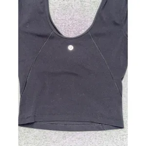 Lululemon Women's Align Tee Black Slim Fit Cropped Length Nulu Size 4 thumbnail 3