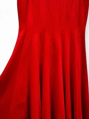 Calvin Klein Red Fit & Flare Dress Size 2 Pleated Stretch Cocktail Date Night thumbnail 7