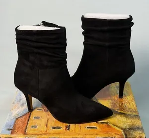 Bella Vita Woman Size-6M~ Danielle Leather Suede‎ Black Slouch Ankle Booties thumbnail 1