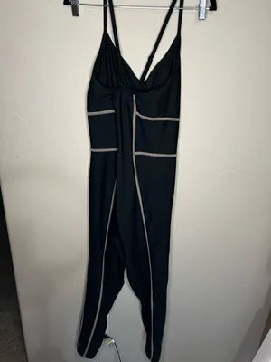 YPB Abercrombie & Fitch‎ Sculptflex Black Tan Corset Body Athletic Jumpsuit thumbnail 6