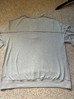 Solid gray Short Sleeve 1/2 Button Top 2XL boho oversized exposed seam Size XXL thumbnail 4