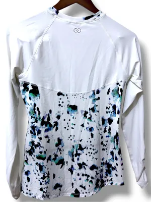 Calia | NWOT White Black Teal Abstract Print Long-Sleeve Athletic Top (size S) thumbnail 8