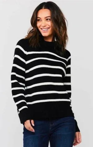 NWT Velvet Heart Cerelia Striped Sweater Black White XS Nordstrom thumbnail 1