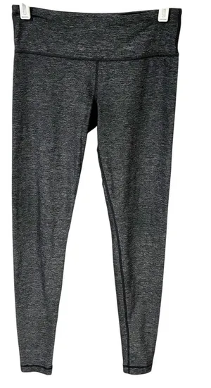 Lululemon Wunder Under 7/8 Pants Leggings Herringbone‎ Heather Gray Black Size 6 thumbnail 1