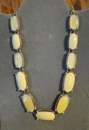 Dana Buchman Gold Tone Yellow Jeweled Rhinestone Necklace thumbnail 1
