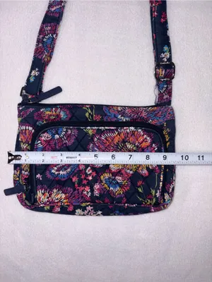 Vera Bradley Navy Floral Quilted Crossbody Bag thumbnail 4