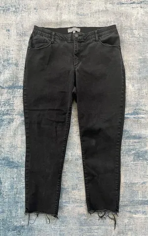 Wit & Wisdom Ab'Solution High Waist Slim Straight Leg Raw Hem Jeans 14W thumbnail 1