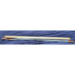 Woven Braided Fabric Belt Light Blue White Gold Buckle Faux Leather Trim 35 Inch thumbnail 5