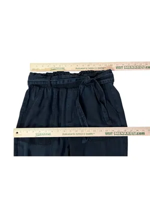 Abercrombie & Fitch Women’s S Navy Paperbag Jogger Pants Used Blue Lyocell thumbnail 7