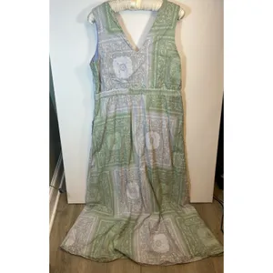 Universal Thread Women’s XL Green Paisley Bandana V Neck Boho Maxi Dress Pockets thumbnail 14