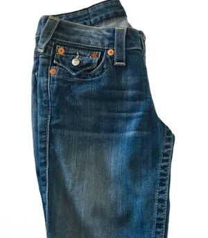 True Religion Straight Leg Blue Jeans thumbnail 6