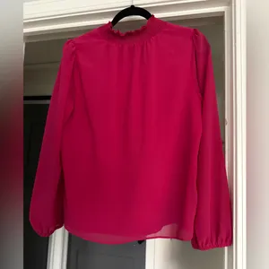 J Crew Factory Smocked Shirt in Pink thumbnail 4