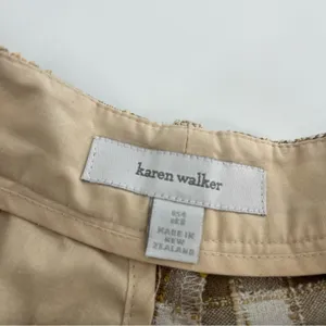 Karen‎ Walker pleat front plaid check cotton shorts cuffed sz 4 thumbnail 3