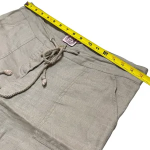 Y2K‎ Juicy Couture Tan 100% Linen Pants Coastal Resort Travel Capsule S thumbnail 11
