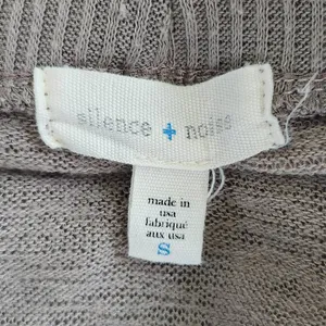 Silence + Noise Brown Distressed Open Knit Cardigan Size Small Tan Cardigan thumbnail 7