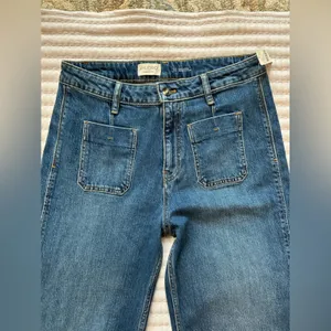 - Anthropologie Pilcro Vintage Column HighRise Wide Leg Jeans Size 31 Inse… thumbnail 2