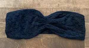 Aerie black lace strapless bralette with stones thumbnail 1