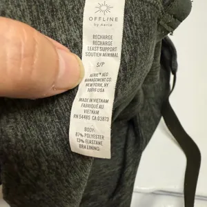 aerie‎ Offline Recharge Sports Bra Olive Green Spacedye Space Dye Longline S thumbnail 7