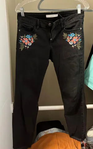 Hidden Jeans Black jeans with flower embroidery thumbnail 1