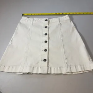 Cello Jeans Button Front Denim A-Line Mini Skirt Stretch S Preppy VTG Inspired thumbnail 5