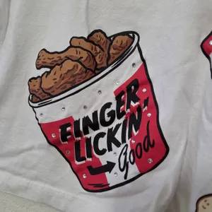 KFC Foods Print Rhinestoned Women's T-Shirt BoxLunch Exclusive Size Small thumbnail 2